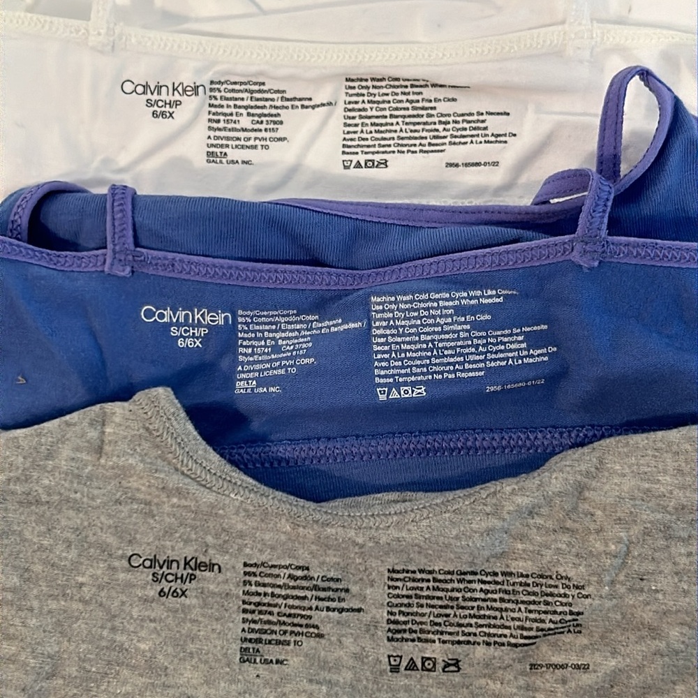 3 NEW Calvin Klein Bralettes, sz S (6-6X) - Picture 6 of 6